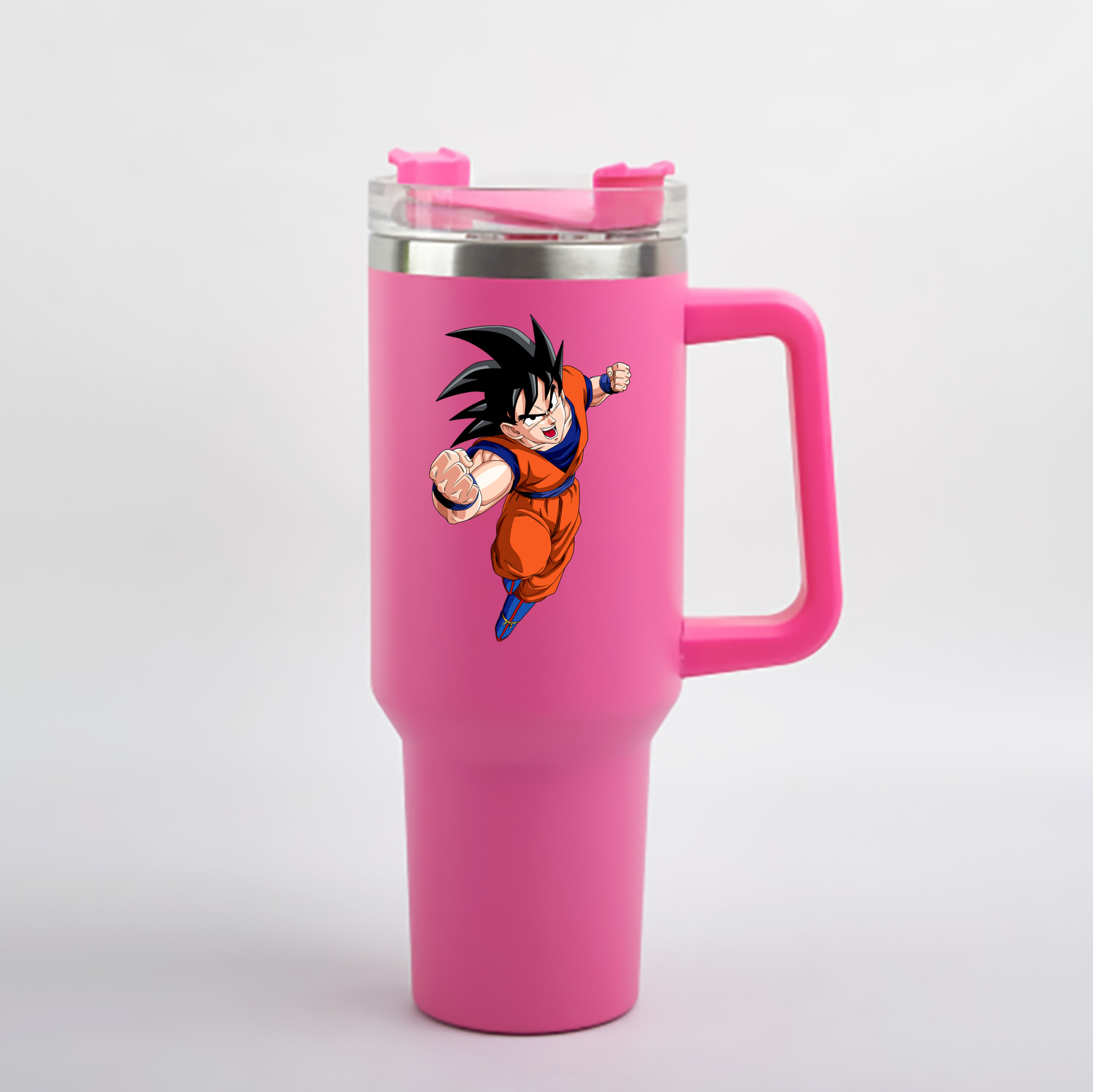 （画像用） ドラゴンボール 孫悟空（そん ごくう）Son Goku カカロット DRAGON BALL Kakarotto 1200mL車用タンブラー - クリスタルステッカー（プラスチックストロー付き）